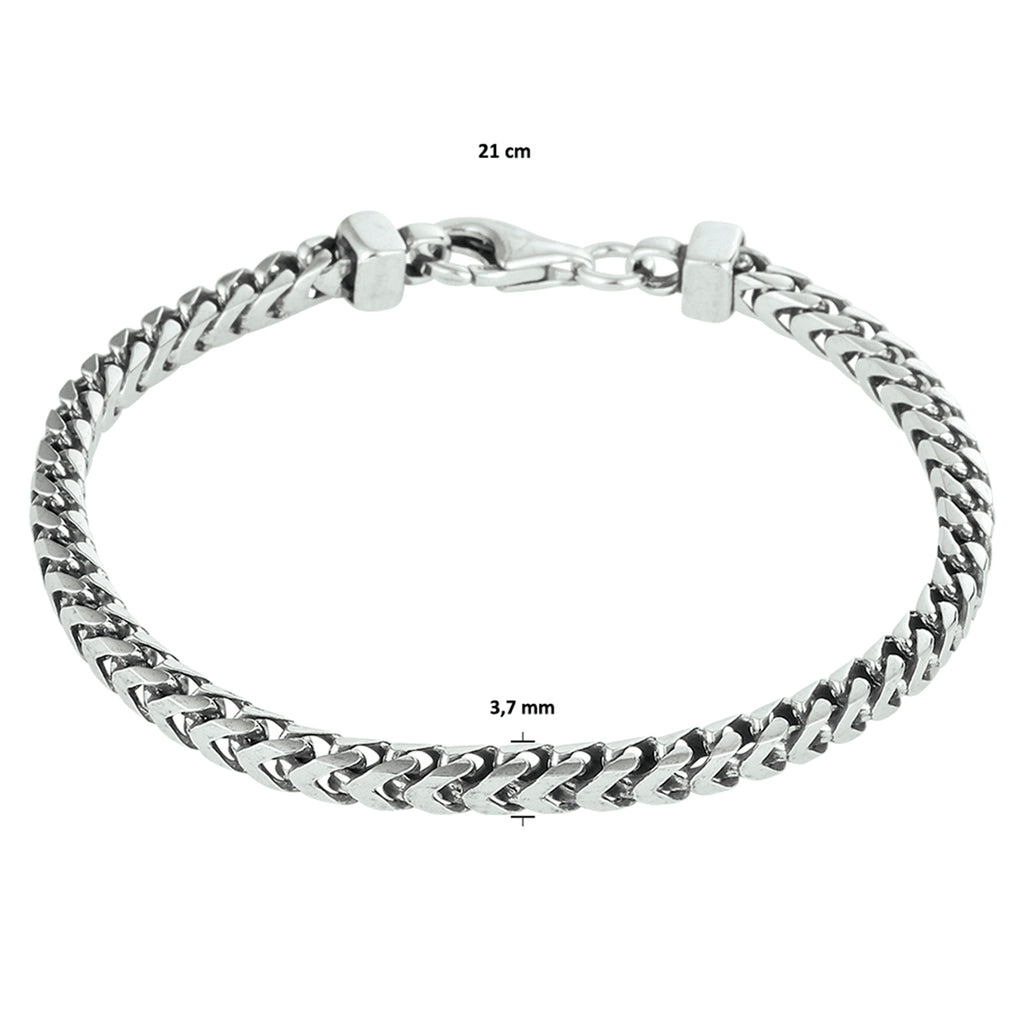 Armband Oxi Gourmet 3,7 mm Silber oxidiert