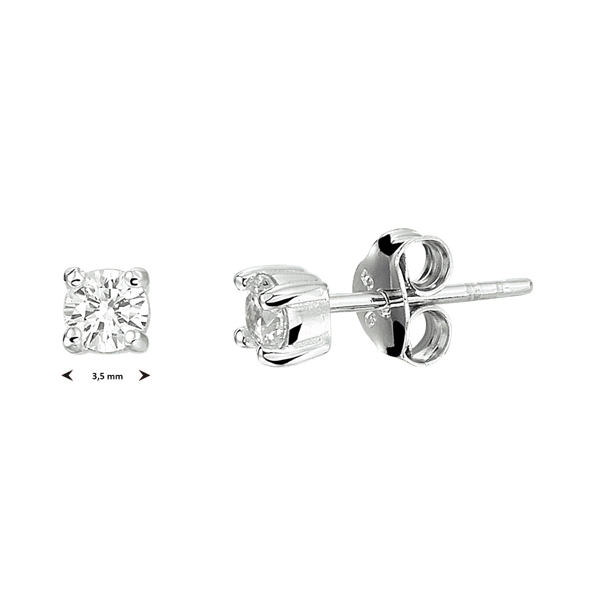 Ohrstecker Zirkonia Silber rhodiniert