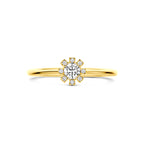 Ring Rosette Zirkonia 14K Gelbgold