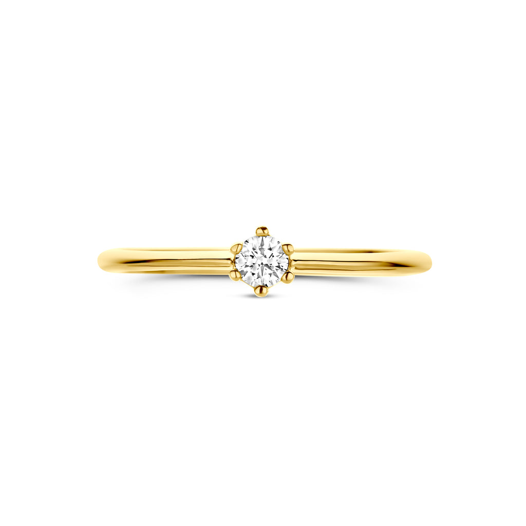 ring zirkonia 14K geelgoud