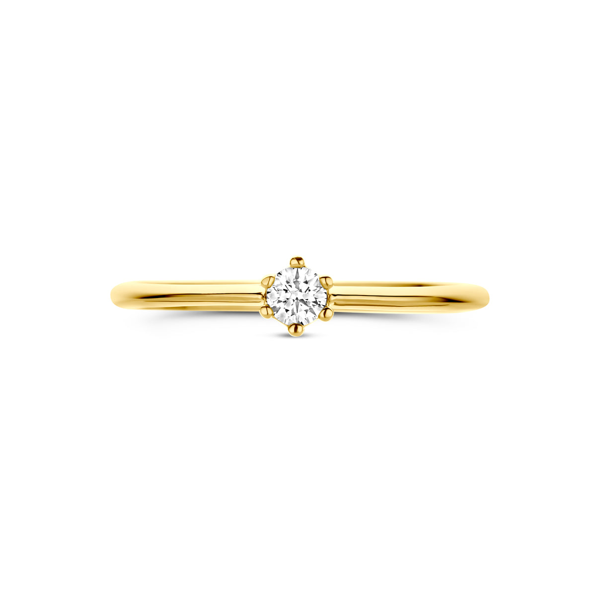 ring zirkonia 14K geelgoud