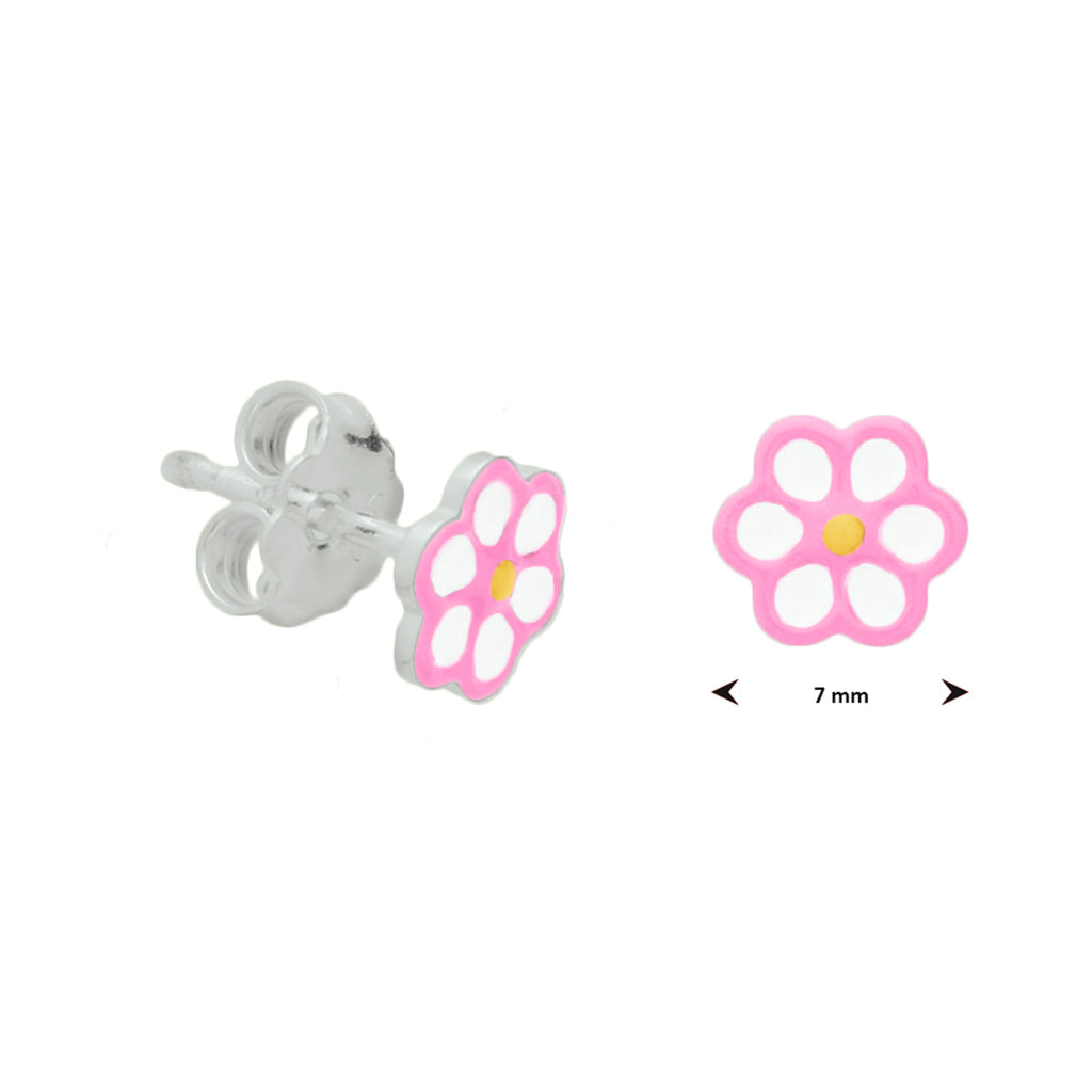 oorknoppen bloem zilver wit