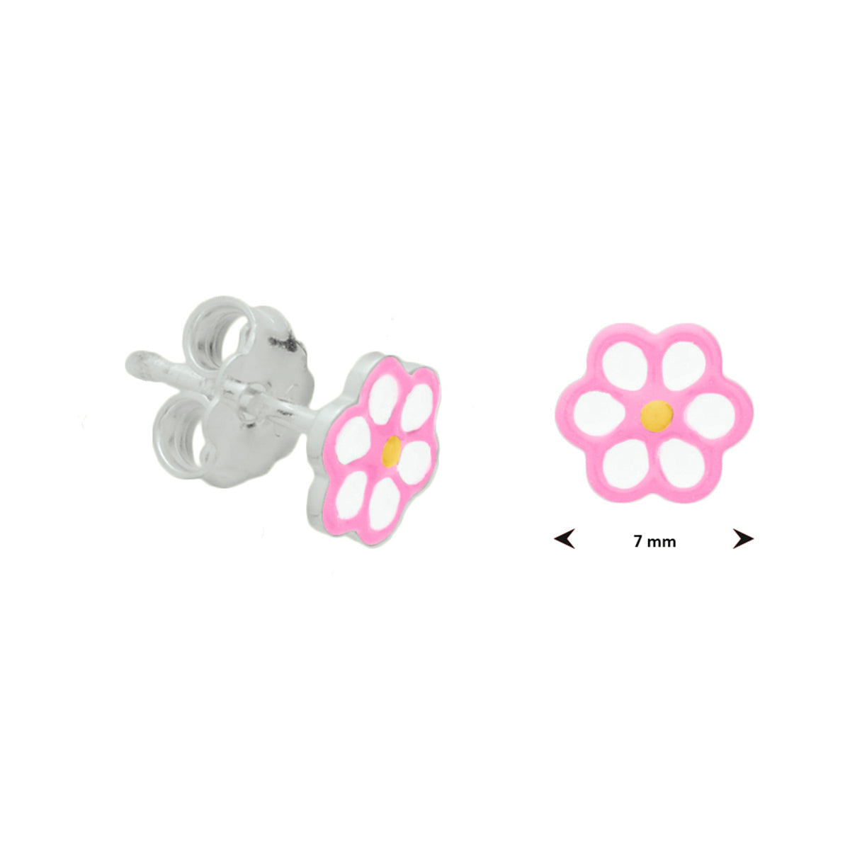 oorknoppen bloem zilver wit