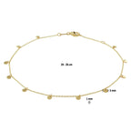 enkelbandje rondjes 24 - 26 cm 14K geelgoud
