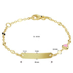 Gravurarmband Herzplättchen 4 mm 11 - 13 cm 14K Gelbgold