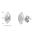 oorknoppen zirkonia zilver gerhodineerd