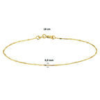 Venezianisches Armband und Stäbe 0,9 mm 18 cm 14 K Gelbgold
