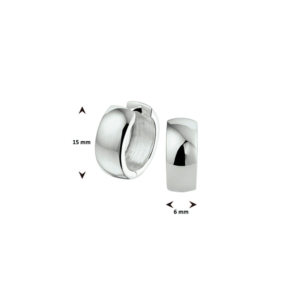 klapoorringen 6 mm bol zilver wit - bol