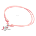 Armband Emaille Einhorn Silber rhodiniert mit Gummi/Nylon/Leder