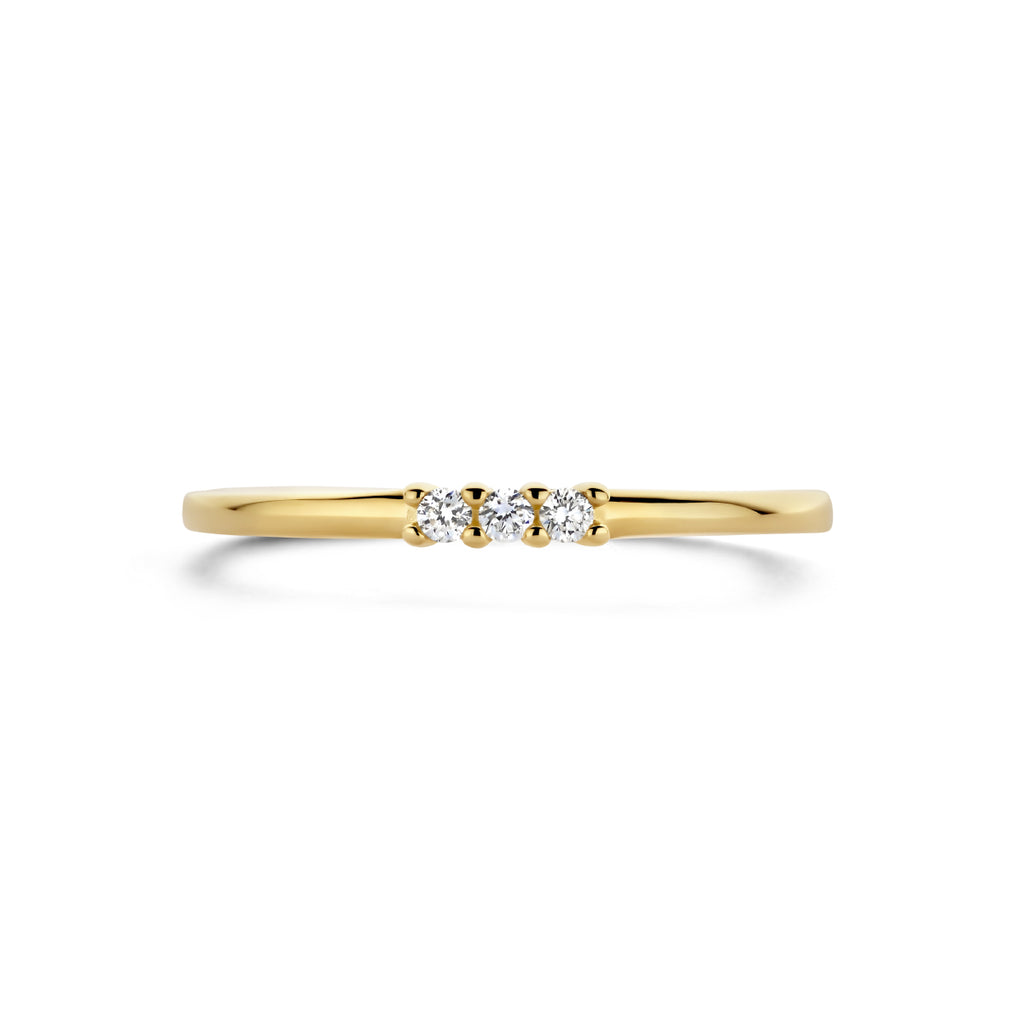 ring trilogie diamant 0.05ct h si 14K geelgoud