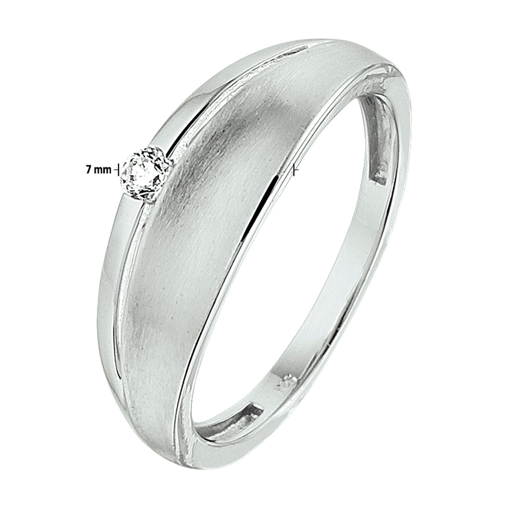 Ring Zirkonia Poly/Silber matt rhodiniert