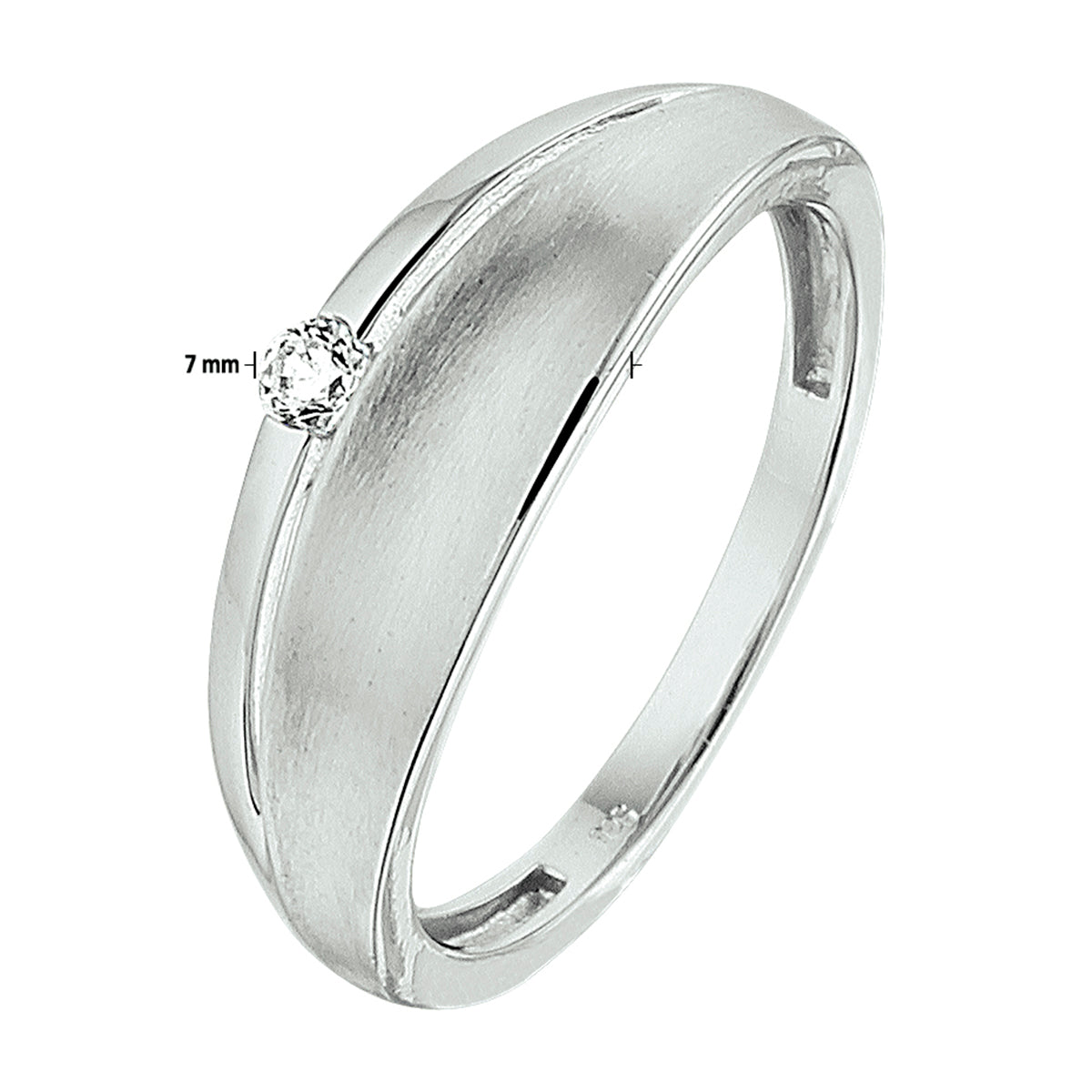 Ring Zirkonia Poly/Silber matt rhodiniert