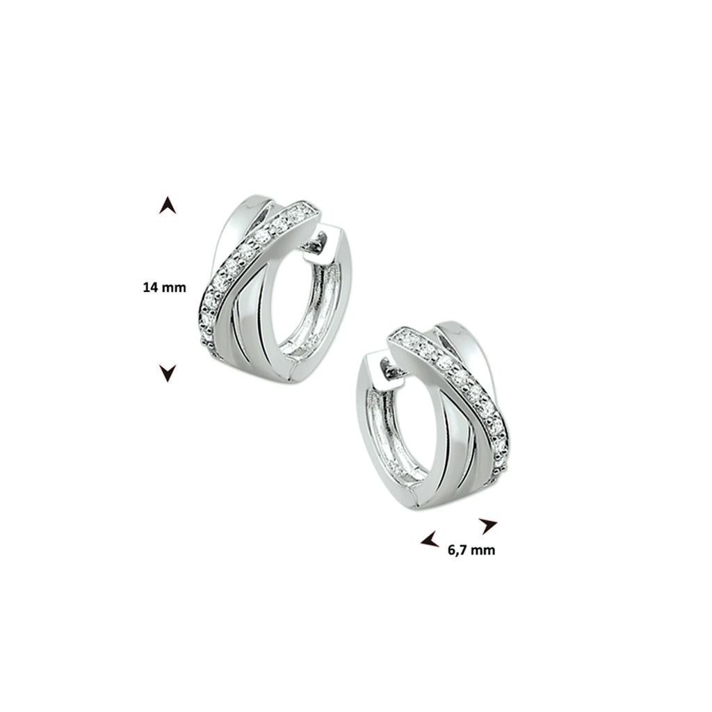 klapoorringen zirkonia zilver gerhodineerd