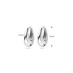klapoorringen 13,5 mm zilver gerhodineerd