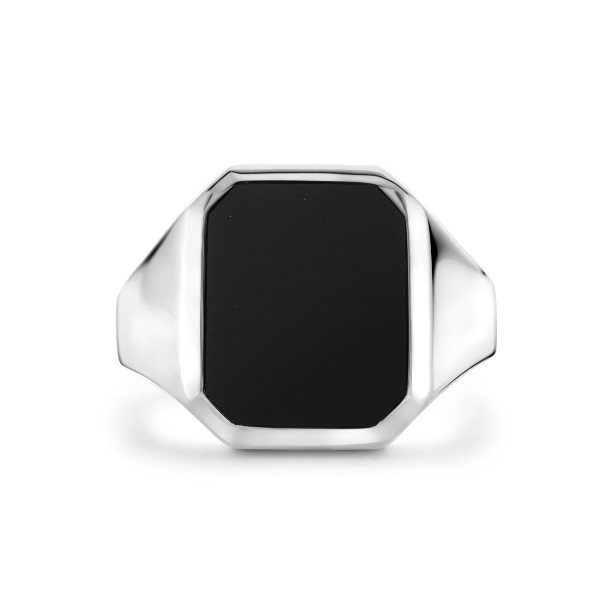 zegelring massief onyx 13 x 11 mm zilver wit