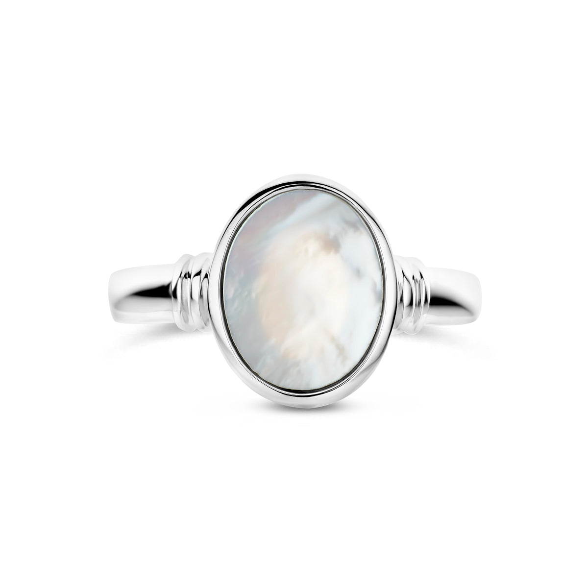 Ring Perlmutt Silber rhodiniert