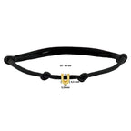 Armband Satin schwarz Buchstabe 13 - 26 cm 14K Gold mit Gummi/Nylon/Leder