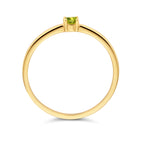 Ring mit Geburtsstein Peridot, 14. August, Gelbgold