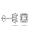 Ohrstecker Zirkonia Halo Silber rhodiniert