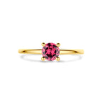 ring roze rhodoliet 14K geelgoud