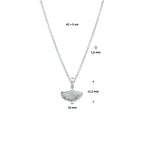 Halskette Ginkgoblatt 41 + 5 cm Silber rhodiniert