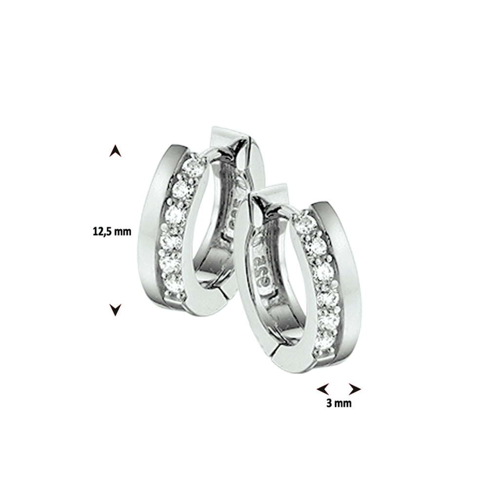klapoorringen zirkonia zilver gerhodineerd