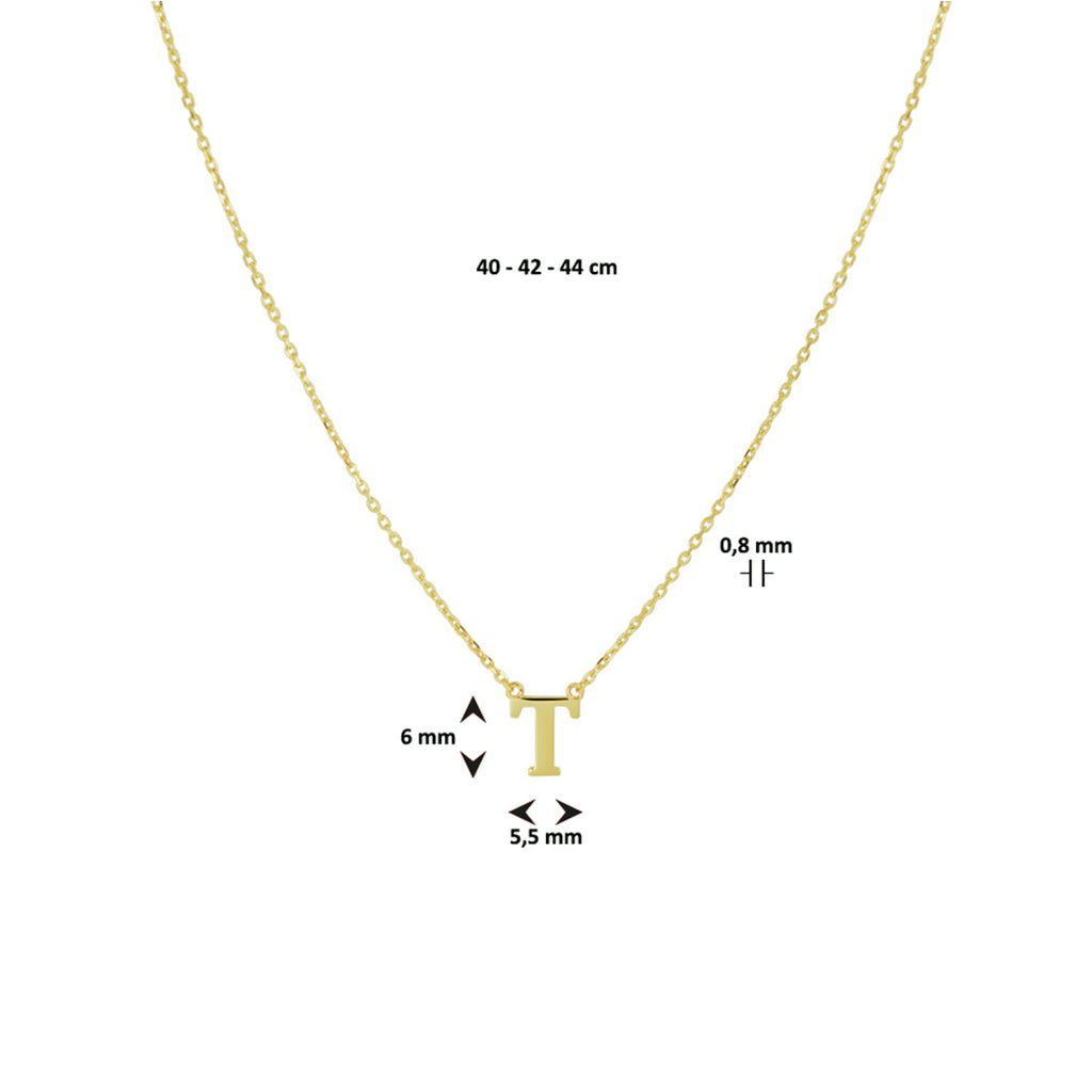 collier letter 40 - 42 - 44 cm 14K geelgoud