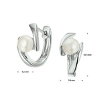 klapoorringen parel zilver gerhodineerd