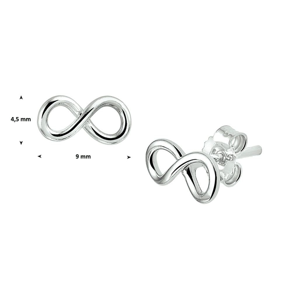 Ohrstecker Infinity Silber rhodiniert