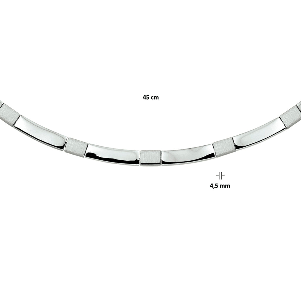 Halskette poliert/matt 4,5 mm 45 cm Silber rhodiniert