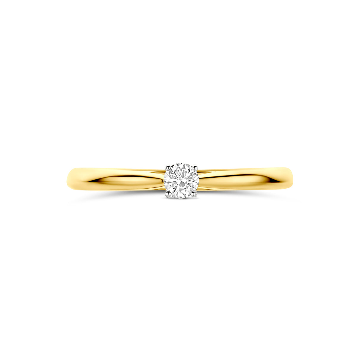 ring lab grown diamant 0.10ct h si 14K bicolor goud geel/wit