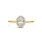 ring zirkonia halo 14K geelgoud