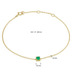 armband smaragd 15,5 - 17 - 18,5 cm 14K geelgoud