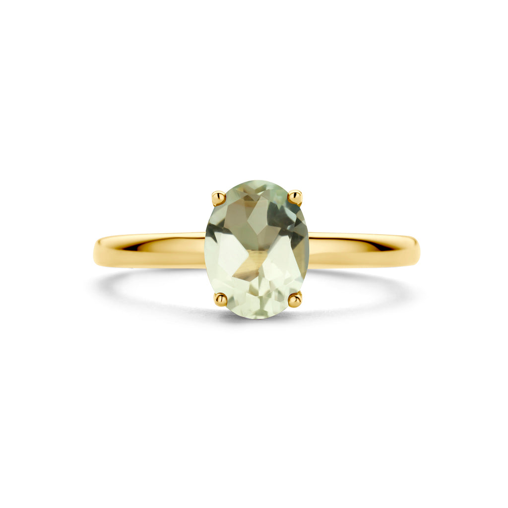 ring groen amethist 14K geelgoud