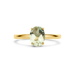 ring groen amethist 14K geelgoud