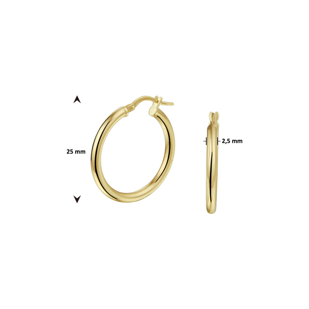 Ohrringe runde Röhre 2,5 mm Silgold (gelb mit Silberkern)