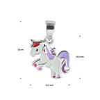 Anhänger Emaille Einhorn Silber rhodiniert