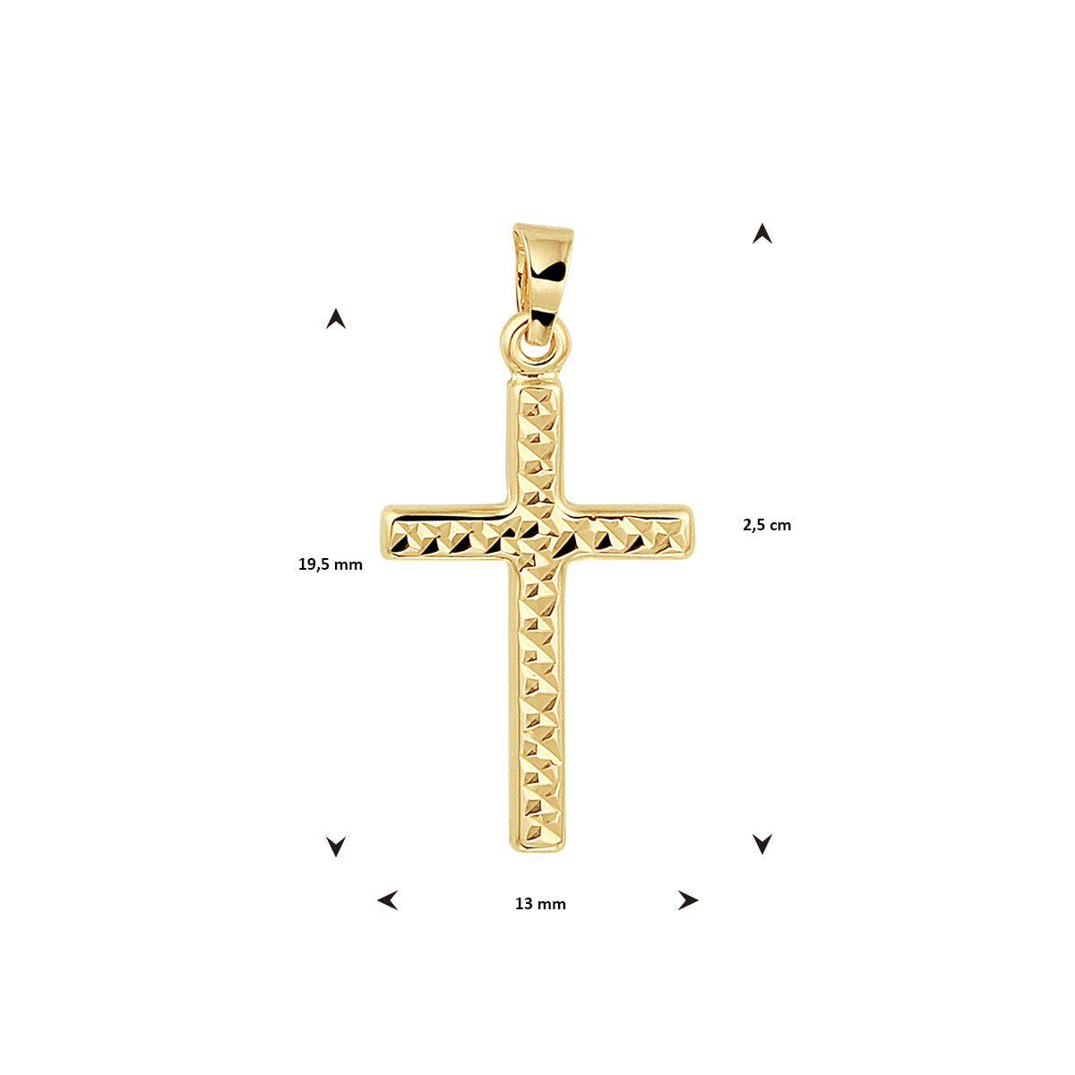 hanger kruis gediamanteerd 14K geelgoud