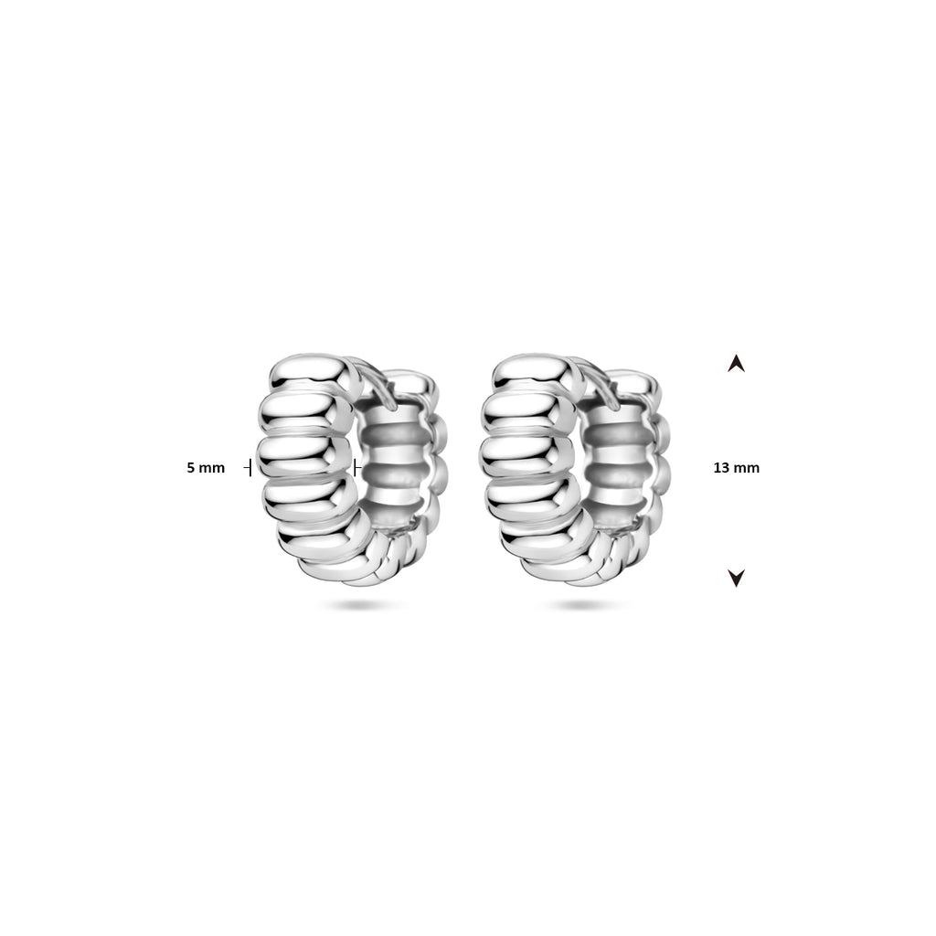 klapoorringen 13 mm zilver gerhodineerd