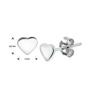 Ohrstecker Herz Silber rhodiniert