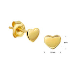 oorknoppen hart 14K geelgoud
