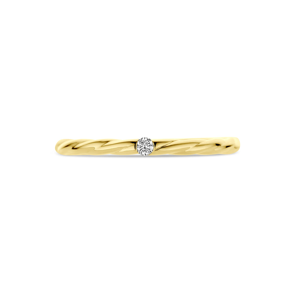 ring diamant 0.03ct h si 14K geelgoud