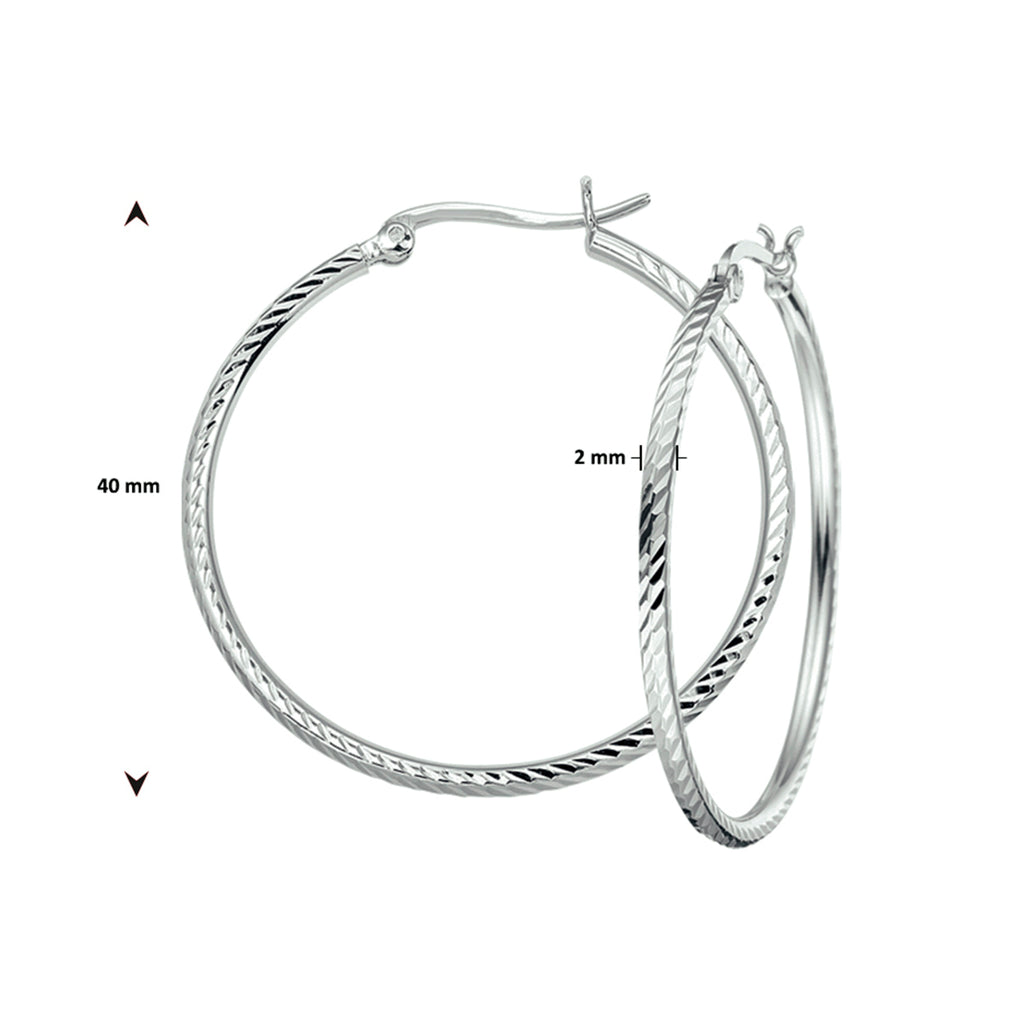 Ohrringe aus diamantiertem Silber rhodiniert