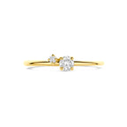 ring lab grown diamant 0.20ct h si 14K geelgoud