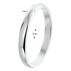 Armreif Scharnier massiv 8 mm Silber rhodiniert