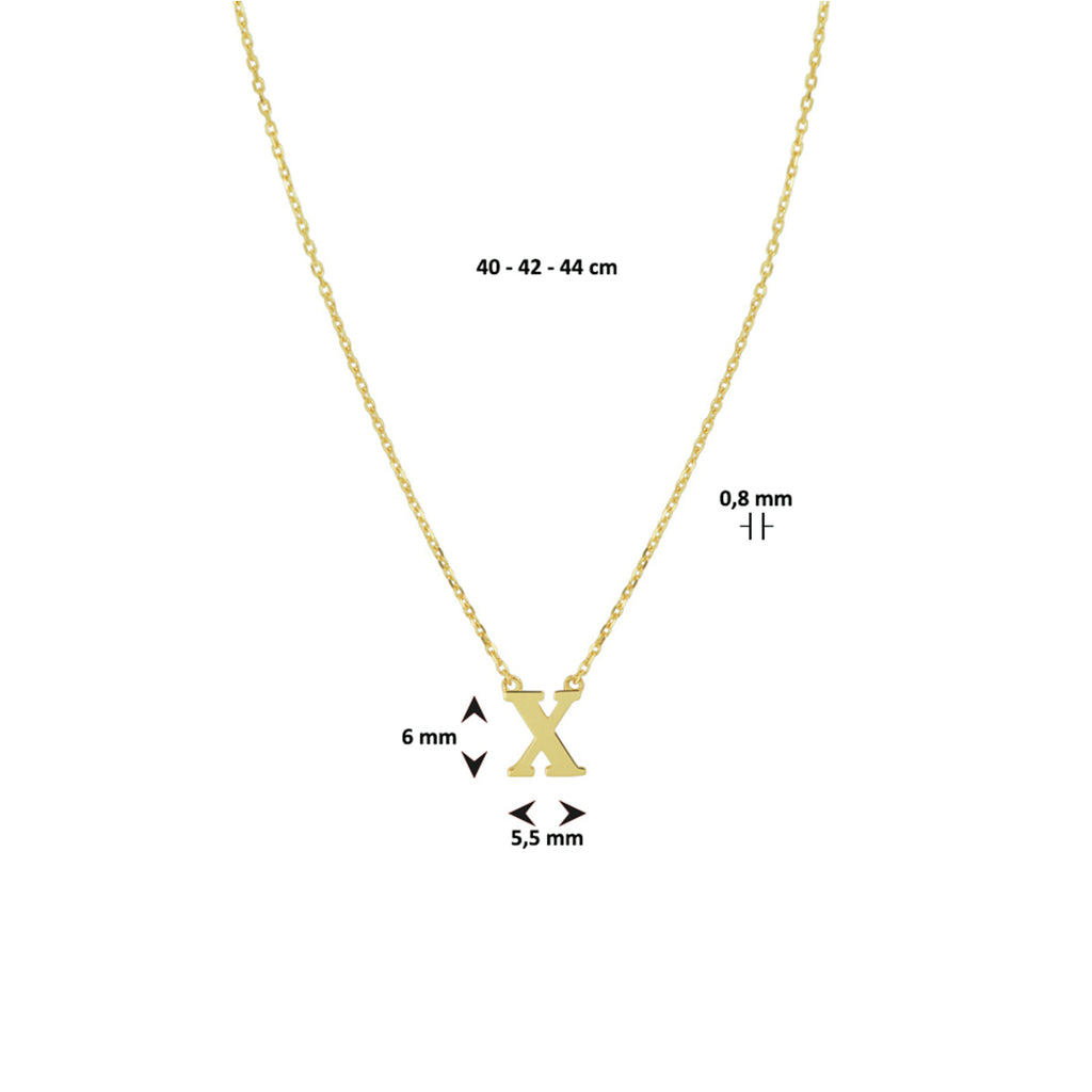 collier letter 40 - 42 - 44 cm 14K geelgoud