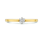 ring diamant 0.10ct h si 14K bicolor goud geel/wit