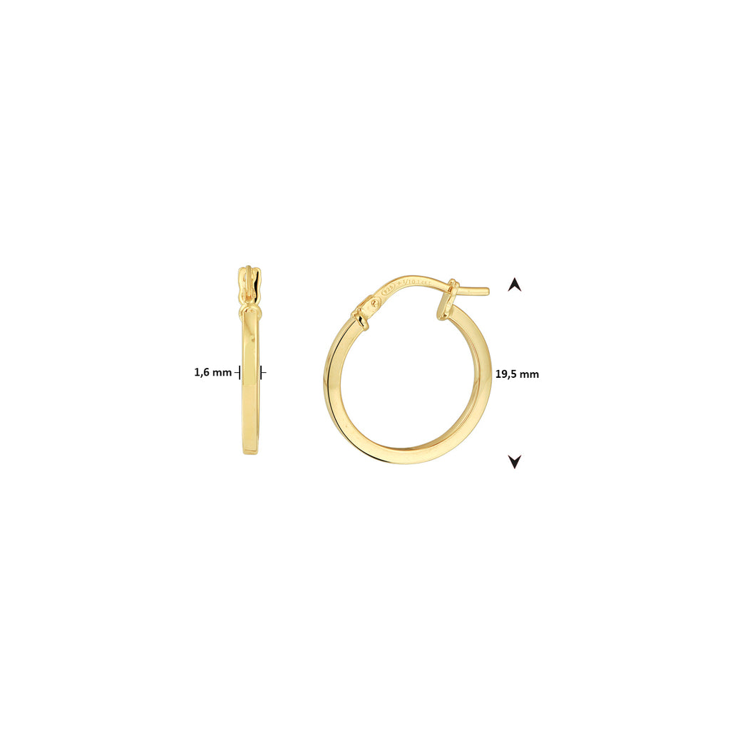 Ohrringe Vierkantrohr 1,6 mm Silgold (Gelb mit Silberkern)