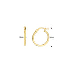 Ohrringe Vierkantrohr 1,6 mm Silgold (Gelb mit Silberkern)