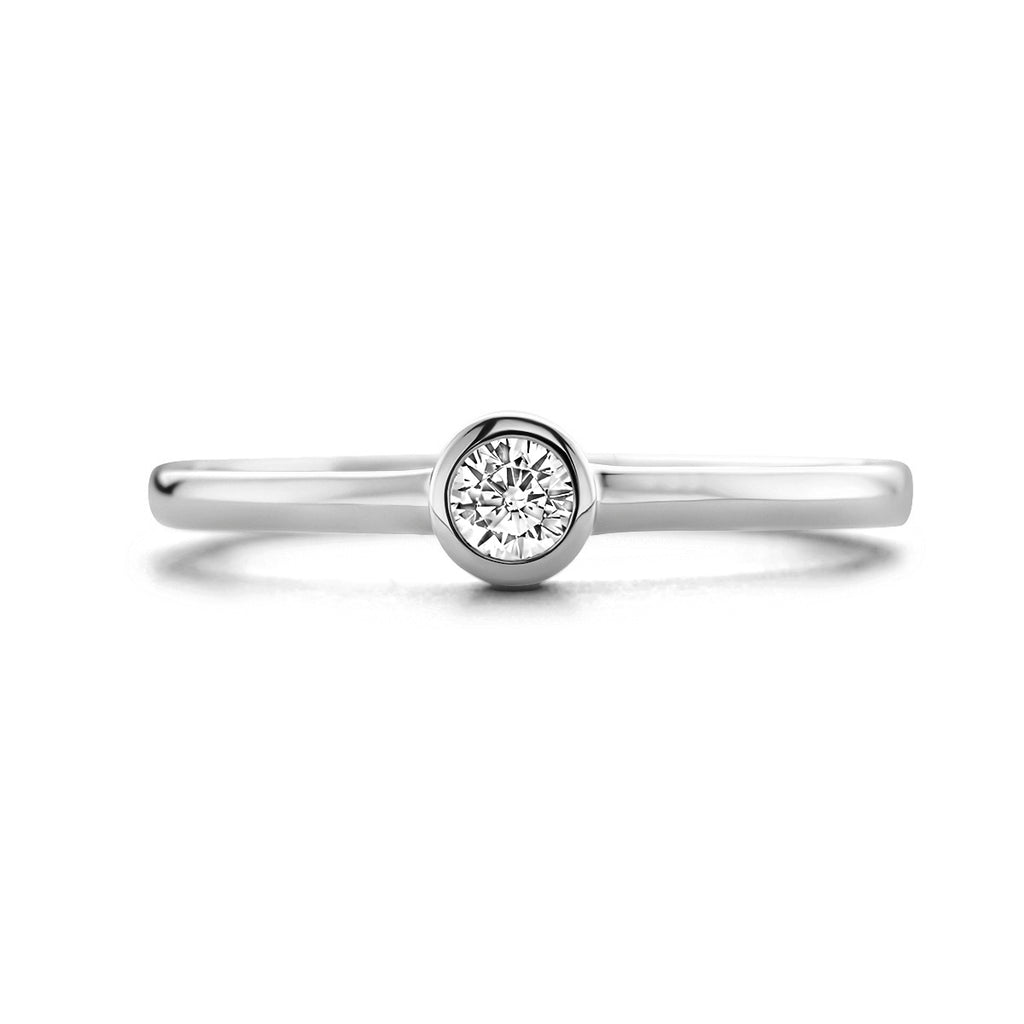 ring zirkonia 14K witgoud